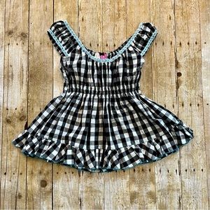 NWT Victorias Secret Black & White Gingham Top